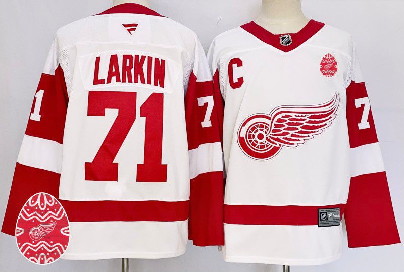 Men Detroit Red Wings #71 Larkin White Fanatics 2025 NHL Jersey style 1->detroit red wings->NHL Jersey